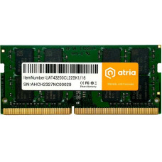 Модуль пам'яті ATRIA 16Gb DDR4 3200MHz sodimm (UAT43200CL22SK1/16)