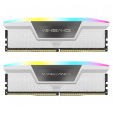 Модуль пам'яті для комп'ютера Corsair DDR5 64GB (2x32GB) 6000 MHz XMP 3.0 Vengeance RGB White (CMH64GX5M2B6000C40W)