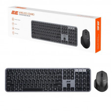 Комплект клавіатура та миша 2E MK440 WL/BT, EN/UK, сіро-чорний (2E-MK440WBGRUA)