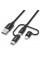 Кабель Choetech USB - Lightning + microUSB + USB Type-C (M/M), 1.2 м, Black (IP0030-BK)