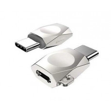 Адаптер Hoco UA8 micro USB - USB Type-C (F/M), сріблястий (UA8S)