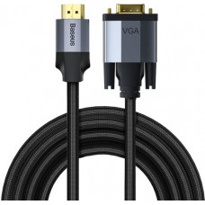 Кабель Baseus Enjoyment HDMI - VGA, (M/M), 2 м, Black-Grey (CAKSX-K0G)