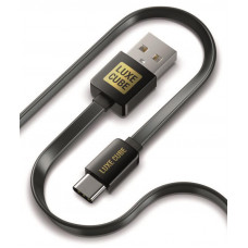 Кабель Luxe Cube Flat USB - USB Type-C (M/M), 1 м, чорний (8886668688895)
