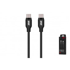 Кабель заряджання/синхронізації 2E USB-C > USB-C, 1м, 60Вт, Glow, чорний (2E-CCCC-BL)