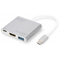 Адаптер DIGITUS USB Type-C Multi Adapter 4K 30Hz HDMI, USB 3.0, USB-C (DA-70838-1)