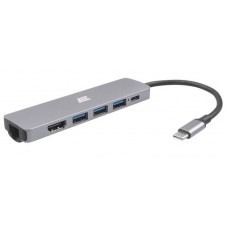 Адаптер 2Е USB-C Slim Aluminum Multi-Port 6в1 (2EW-2684)