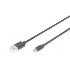 Кабель DIGITUS USB 2.0 (AM/microB) 1.8м, чорний (AK-300110-018-S)