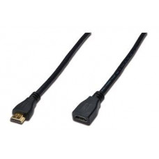 Кабель DIGITUS HDMI High speed + Ethernet (AM/AF) 2.0м, чорний (AK-330201-020-S)