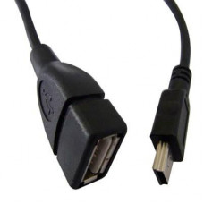Кабель Atcom USB - mini USB V 2.0 (F/M), 0.8 м, чорний (12821)