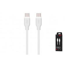 Кабель заряджання/синхронізації 2E USB-C > USB-C, 1м, 60Вт, Glow, білий (2E-CCCC-WH)