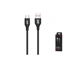 Кабель заряджання/синхронізації 2E USB-A > USB-C, 1м, Glow, чорний (2E-CCAC-BL)