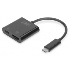 Адаптер DIGITUS USB-C - HDMA+USB-C UHD 4K, M/F, 0.11м (DA-70856)