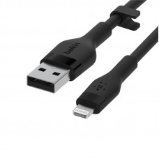 Кабель заряджання/синхронізації Belkin USB-A > Lightning, 3м, силіконовий, чорний (CAA008BT3MBK)