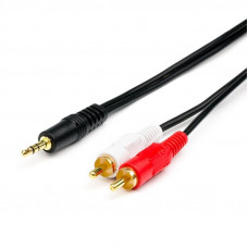 Аудіо-кабель Atcom (10709) mini-jack 3.5мм(M)-2xRCA-тюльпан(M) 5м пакет