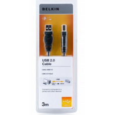 Кабель заряджання/синхронізації Belkin USB-A > USB-B, 3м, чорний (F3U154bt3M)
