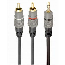 Аудіо-кабель Cablexpert 2хRCA - 3.5 мм (M/M), 10 м, чорний (CCA-352-10M)