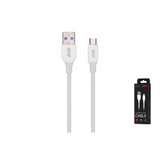Кабель заряджання/синхронізації 2E USB-A > microUSB, 1м, Glow, білий (2E-CCAM-WH)