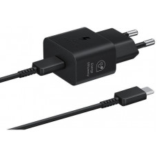 Зарядний пристрій мережевий Samsung 25Вт USB-С, кабель USB-C > USB-C, 1м, чорний (EP-T2510XBEGEU)