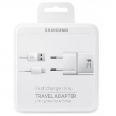 Зарядний пристрій мережевий Samsung 15Вт USB-С, кабель USB-C > USB-C, 1м, білий (EP-T1510XWEGRU)