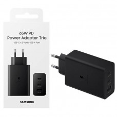Зарядний пристрій мережевий Samsung 65Вт 2xUSB-С PD PPS/USB-A, чорний (EP-T6530NBEGEU)