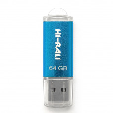 Флеш-накопичувач USB 64GB Hi-Rali Rocket Series Blue (HI-64GBVCBL)