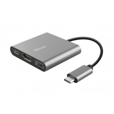 USB-хаб Trust Dalyx 3-in-1 Multiport USB-C Adapter ALUMINIUM (23772)