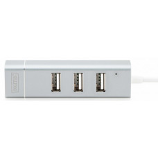 Концентратор-адаптер DIGITUS USB Type-C, 3xUSB+Fast Ethernet (DA-70253)