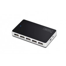 Концентратор DIGITUS USB 2.0, Mobile Hub, 10 портів, активний з БЖ, чорний (DA-70229)