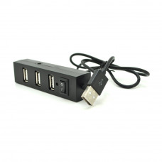 Концентратор USB2.0 Voltronic 4хUSB2.0 Black (YT-HUB4-B/07243), Blister