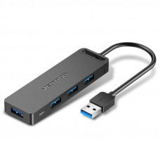 Концентратор Vention 4-Port з micro USB живленням 0.15M Black (CHLBB)
